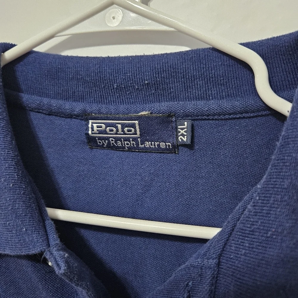 Vintage Polo Ralph Lauren Men's Size XX-Large Navy Blue Big Horse Polo Shirt B17
